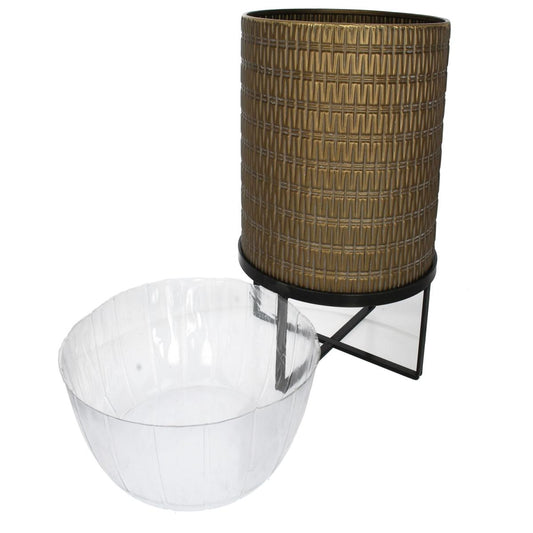 Κασπώ ArteLibre Μπρονζέ Μέταλλο 32.5x32.5x41cm Σετ 2Τμχ - Hippiehome.gr