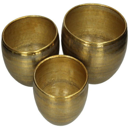 Κασπώ ArteLibre Χρυσό Μέταλλο 20x20x16cm Σετ 3Τμχ - Hippiehome.gr