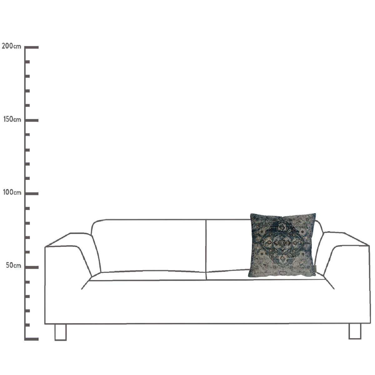 Μαξιλάρι ArteLibre Vintage Μπλε Βελούδο 45x45cm - Hippiehome.gr