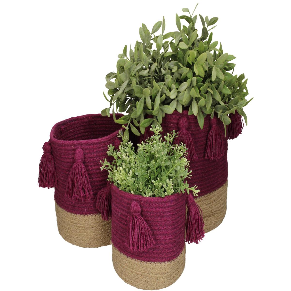 Καλάθι ArteLibre Μοβ Βαμβακερό 25x25x25cm Σετ 3Τμχ - Hippiehome.gr