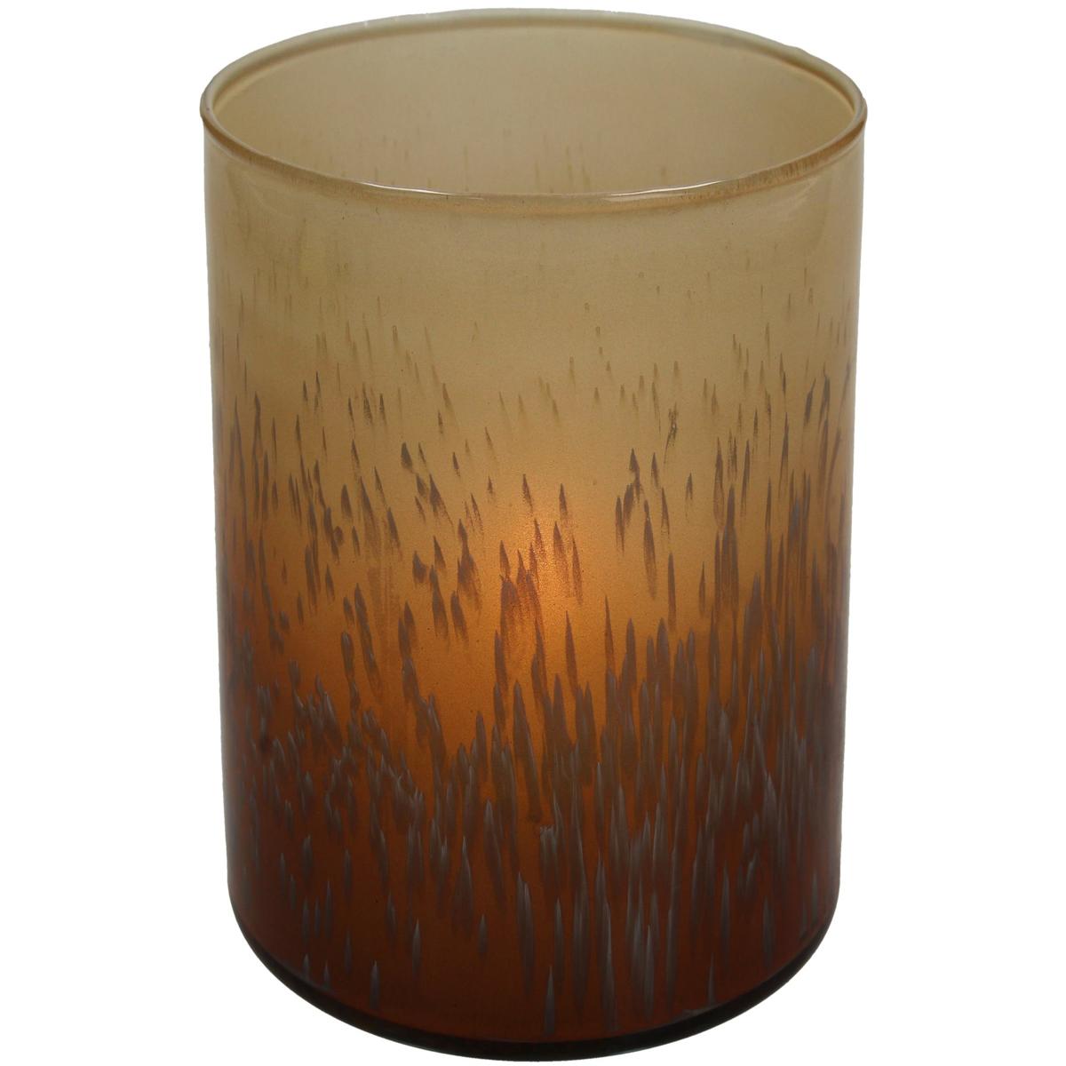 Κηροπήγιο ArteLibre Πορτοκαλί Γυαλί 10x10x11cm - Hippiehome.gr