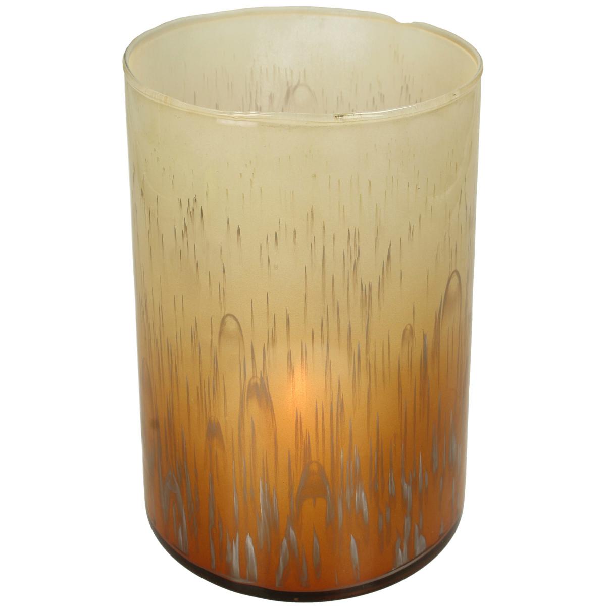 Κηροπήγιο ArteLibre Πορτοκαλί Γυαλί 15x15x16cm - Hippiehome.gr