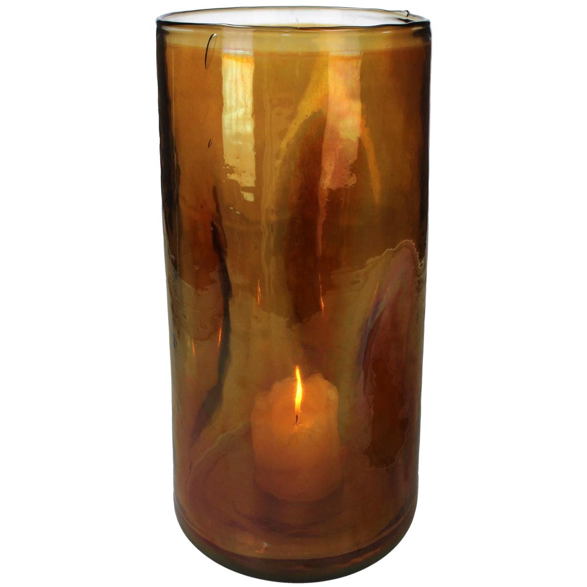 Κηροπήγιο ArteLibre Πορτοκαλί Γυαλί 18x18x26cm - Hippiehome.gr