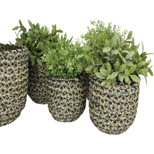 Κασπώ ArteLibre Μπλε Γιούτα 21x21x15cm Σετ 5Τμχ - Hippiehome.gr