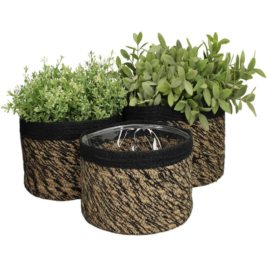 Κασπώ ArteLibre Μαύρο Γιούτα 25x25x15cm Σετ 3Τμχ - Hippiehome.gr