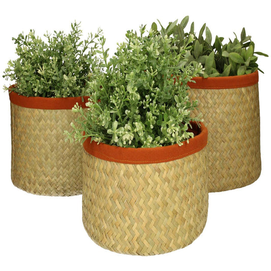 Κασπώ ArteLibre Φυσικό Seagrass 27x27x17cm Σετ 3Τμχ - Hippiehome.gr