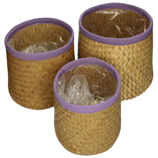 Κασπώ ArteLibre Λιλά Seagrass 27x27x17cm Σετ 3Τμχ - Hippiehome.gr