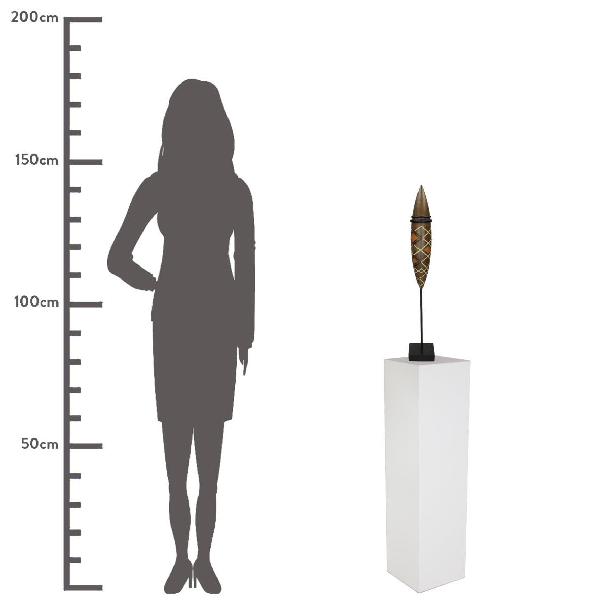 Διακοσμητικό ArteLibre Tribal Καφέ Polyresin 10X10X65cm - Hippiehome.gr