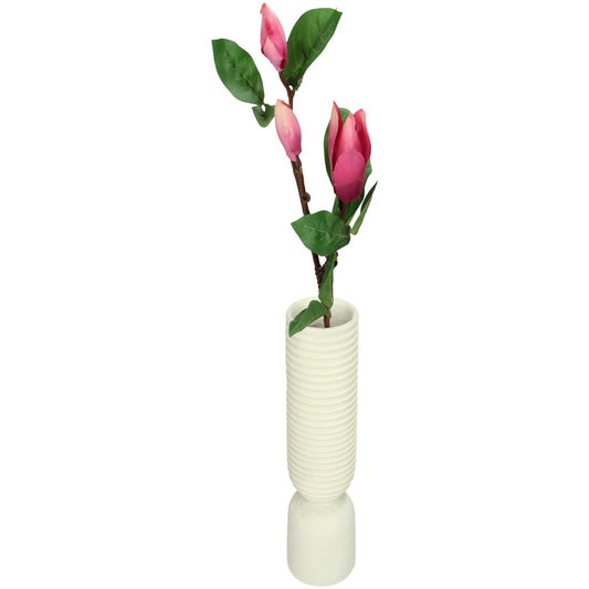 Βάζο ArteLibre Ιβουάρ Polyresin 6.5x6.5x18.7cm - Hippiehome.gr