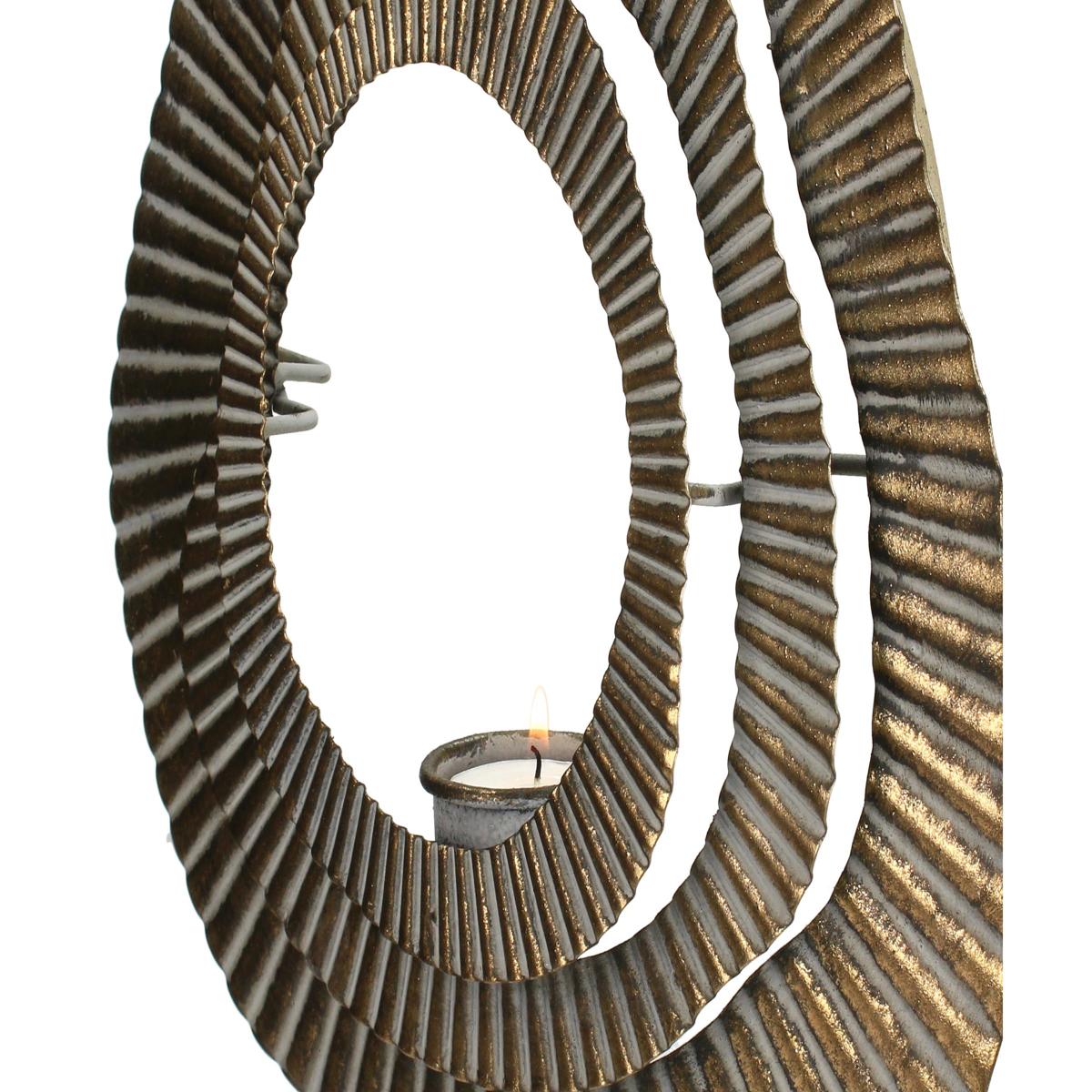 Κηροπήγιο ArteLibre Καφέ Μέταλλο 30x15x52cm - Hippiehome.gr