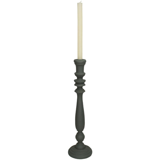 Κηροπήγιο ArteLibre Γκρι Polyresin 12.5x12.5x48cm - Hippiehome.gr