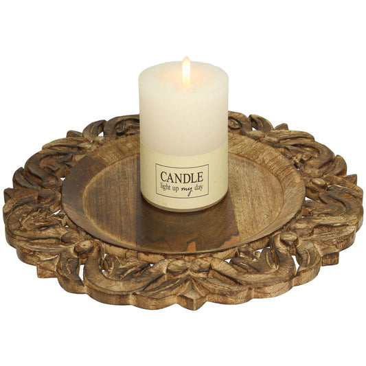 Δίσκος ArteLibre Ξύλο Καφέ 40x40x2.5cm - Hippiehome.gr