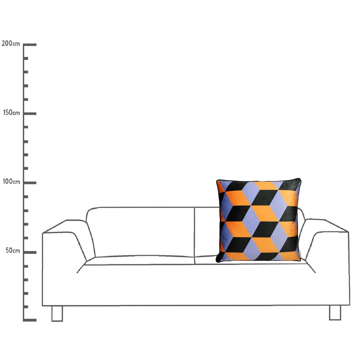 Μαξιλάρι ArteLibre Γεωμετρικά Σχήματα Πολύχρωμο Βελούδο 60x60cm - Hippiehome.gr