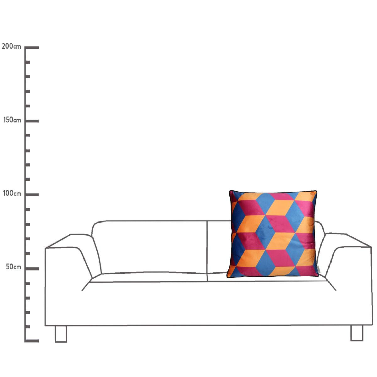 Μαξιλάρι ArteLibre Γεωμετρικά Σχήματα Πολύχρωμο Βελούδο 60x60cm - Hippiehome.gr