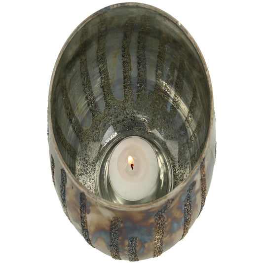 Κηροπήγιο ArteLibre Ασημί Γυαλί 12x12x12cm - Hippiehome.gr