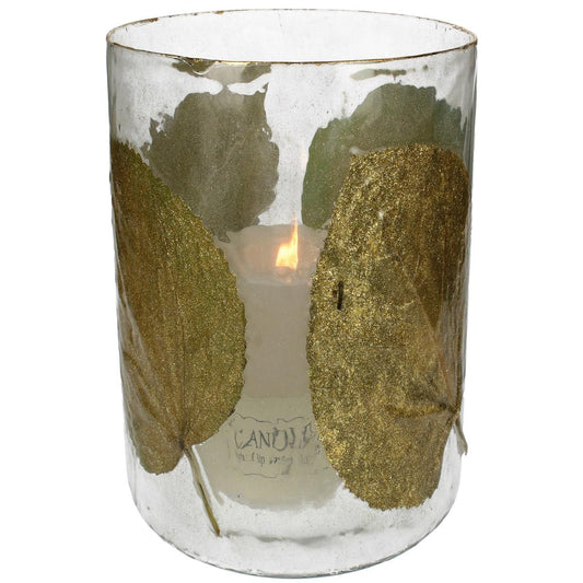 Κηροπήγιο ArteLibre Φύλλα Διάφανο Γυαλί 20x20x20cm - Hippiehome.gr