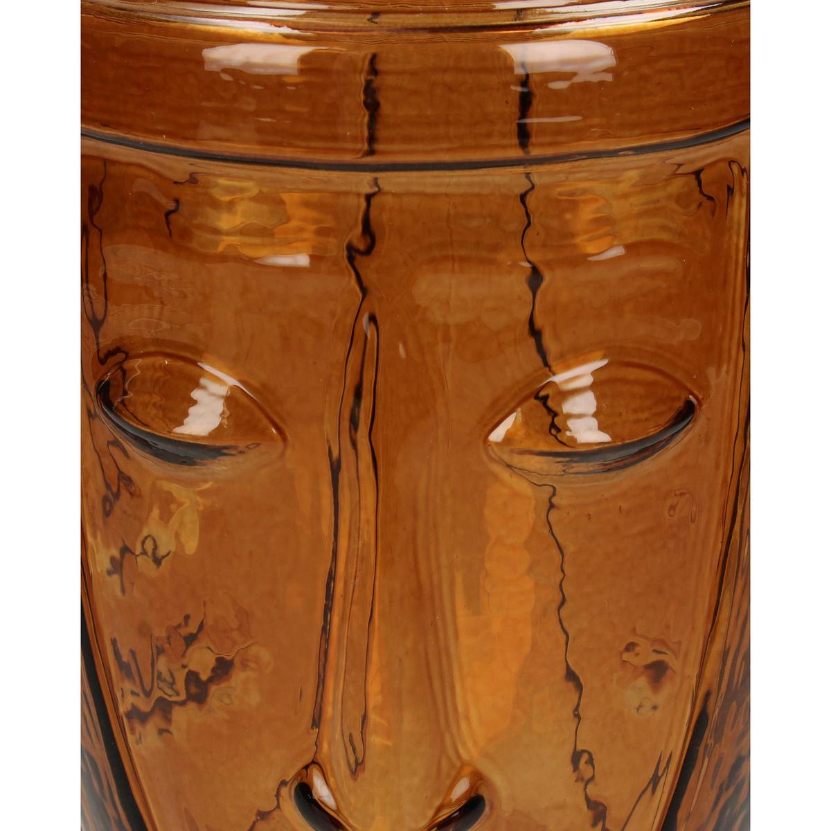 Βάζο ArteLibre Πρόσωπο Καφέ Γυαλί 18x18x25cm - Hippiehome.gr