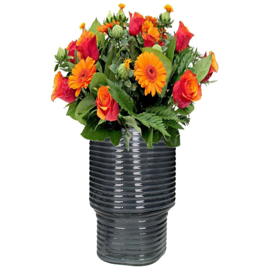 Βάζο ArteLibre Γκρι Γυαλί 18x17x19cm - Hippiehome.gr