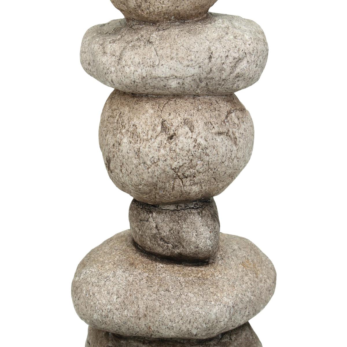Κηροπήγιο ArteLibre Πέτρες Γκρι Polyresin 13x11x25.5cm - Hippiehome.gr