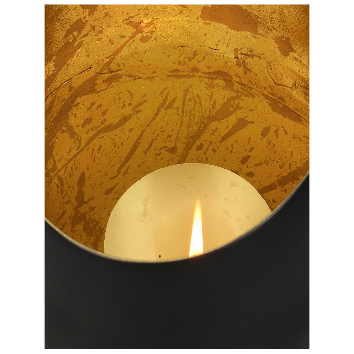 Κηροπήγιο ArteLibre Μαύρο Αλουμίνιο 13.5x13.5x20cm - Hippiehome.gr