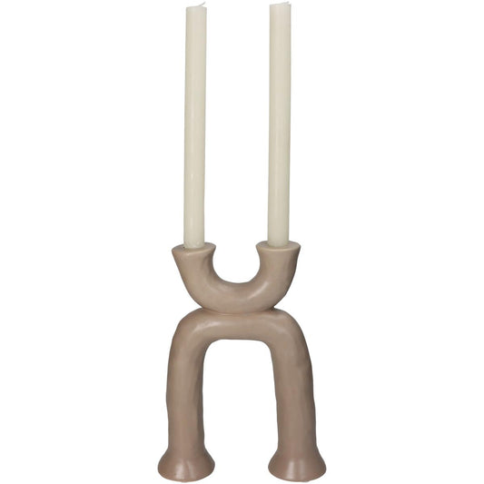 Κηροπήγιο ArteLibre Μπεζ Κεραμικό 19.5x6.5x27cm - Hippiehome.gr