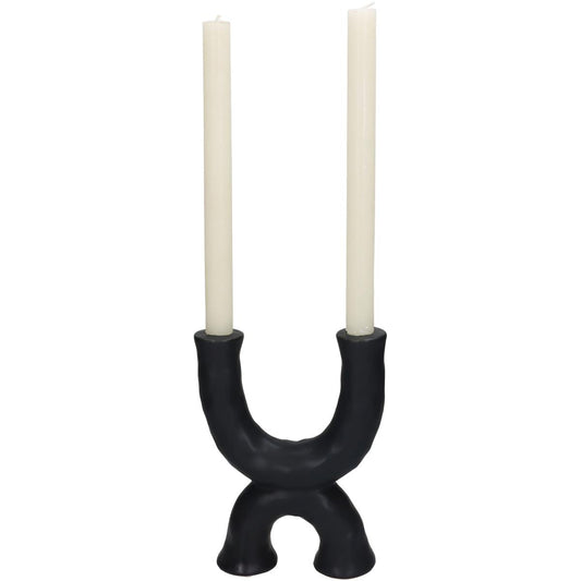 Κηροπήγιο ArteLibre Μαύρο Κεραμικό 16.5x5.5x21.5cm - Hippiehome.gr