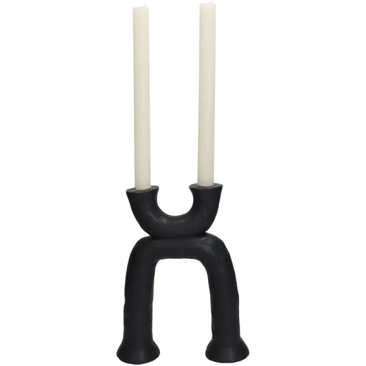 Κηροπήγιο ArteLibre Μαύρο Κεραμικό 19.5x6.5x27cm - Hippiehome.gr