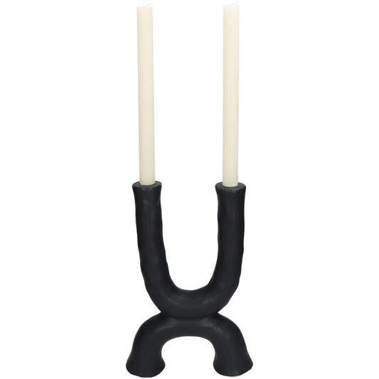 Κηροπήγιο ArteLibre Μαύρο Κεραμικό 20.5x6.5x31cm - Hippiehome.gr
