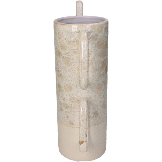 Βάζο ArteLibre Με Λαβές Μπεζ Κεραμικό 21x10x30cm - Hippiehome.gr