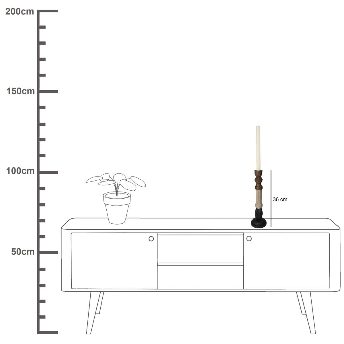Κηροπήγιο ArteLibre Πολύχρωμο Polyresin 10x10x36cm - Hippiehome.gr