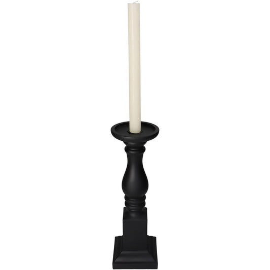 Κηροπήγιο ArteLibre Μαύρο Polyresin 10.2x10.2x32.5cm - Hippiehome.gr