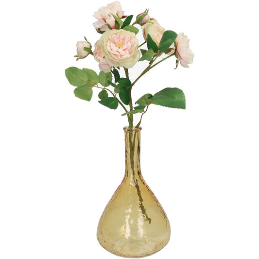 Βάζο ArteLibre Ώχρα Ανακυκλωμένο Γυαλί 15.2x15.2x25.4cm - Hippiehome.gr