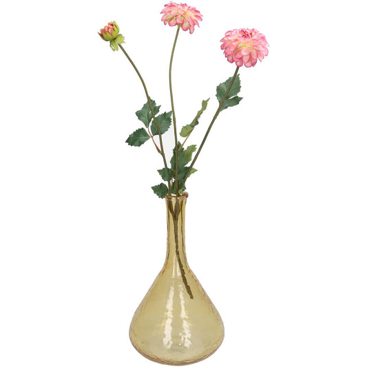 Βάζο ArteLibre Ώχρα Ανακυκλωμένο Γυαλί 17.8x17.8x30.5cm - Hippiehome.gr