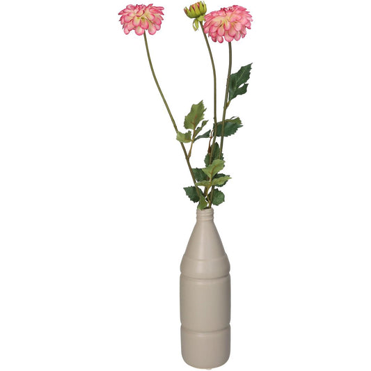 Βάζο ArteLibre Μπουκάλι Μπεζ Κεραμικό 8x8x26cm - Hippiehome.gr