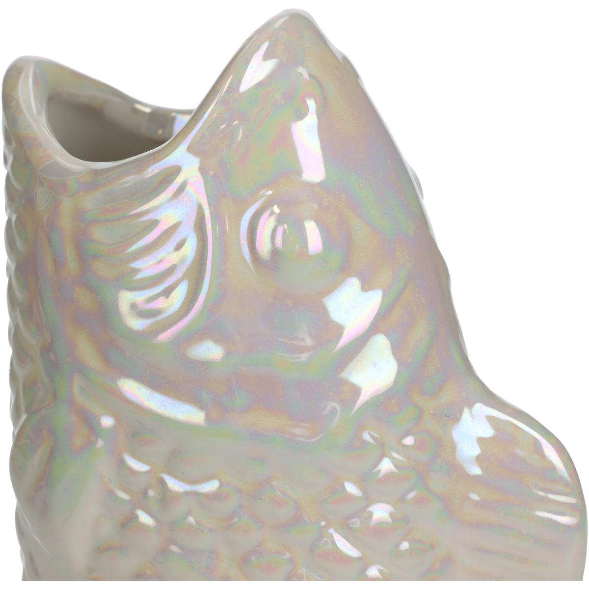 Βάζο ArteLibre Ψάρι Ιβουάρ Κεραμικό 11.5x7x21.5cm - Hippiehome.gr