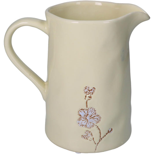 Βάζο ArteLibre Με Άνθη Ιβουάρ Κεραμικό 21.5x13.5x20.5cm - Hippiehome.gr