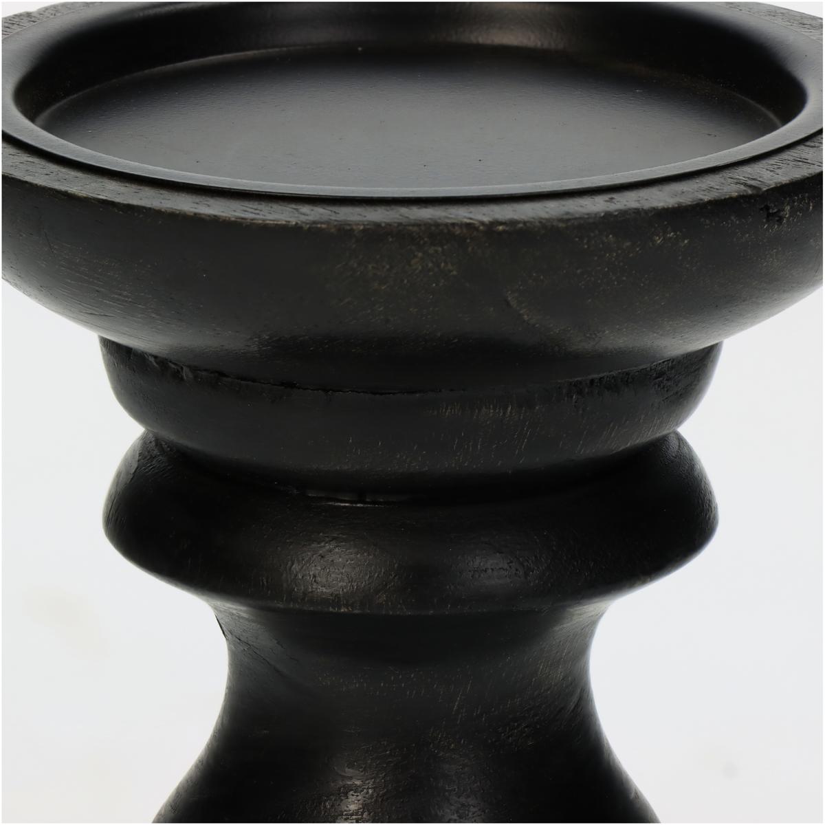 Κηροπήγιο ArteLibre Μαύρο Ξύλο 10x10x15cm - Hippiehome.gr