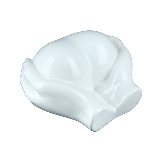 Διακοσμητικό Χέρια Κρατούν Καρδιά Γυαλιστερό Λευκό Κεραμικό 17x18x10cm - Hippiehome.gr