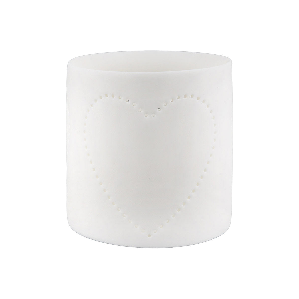 Φανάρι Με Διακόσμηση Καρδιά Λευκό Πορσελάνη 7cm - Hippiehome.gr