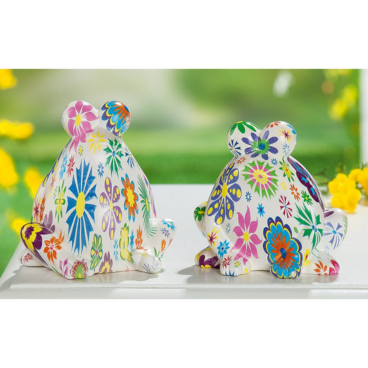 Διακοσμητικό Βάτραχος Πολύχρωμο Κεραμικό 8x11x11cm - Hippiehome.gr