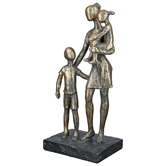 Διακοσμητικό Μητέρα Με Παιδιά Μπρονζέ/Γκρι Polyresin 9x12x26.5cm - Hippiehome.gr