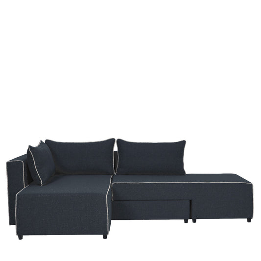 Καναπές Γωνιακός Αναστρέψιμη Γωνία THIAGO Γκρι/Λευκό 101x250x97cm - Hippiehome.gr