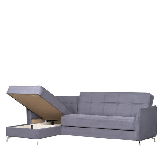 Καναπές Γωνιακός JOAQUIN Γκρι 272x150x90cm - Hippiehome.gr