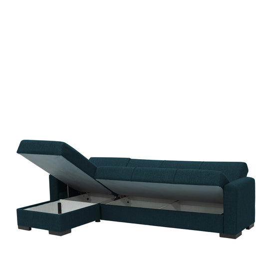 Καναπές Κρεβάτι Γωνιακός JOSE Μπλε 270x165x84cm - Hippiehome.gr