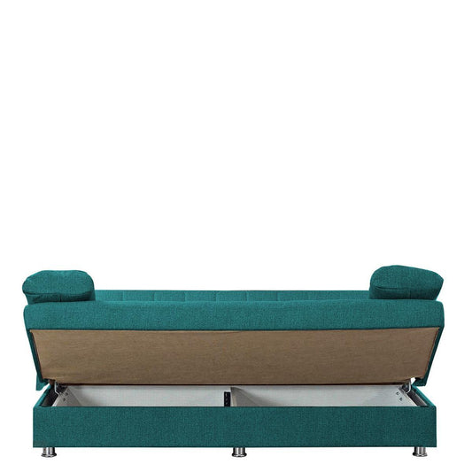 Καναπές Κρεβάτι Τριθέσιος LAURA Πετρόλ 190x75x80cm - Hippiehome.gr