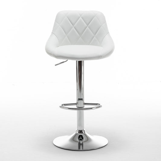 Σκαμπό Bar GARSA Με Πλάτη Πτυσσόμενο Λευκό PU/Μέταλλο 46x46x83-105cm - Hippiehome.gr