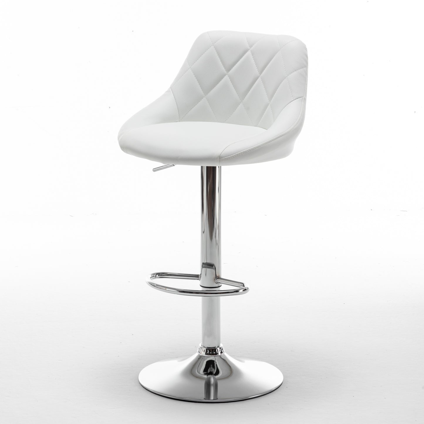 Σκαμπό Bar GARSA Με Πλάτη Πτυσσόμενο Λευκό PU/Μέταλλο 46x46x83-105cm - Hippiehome.gr