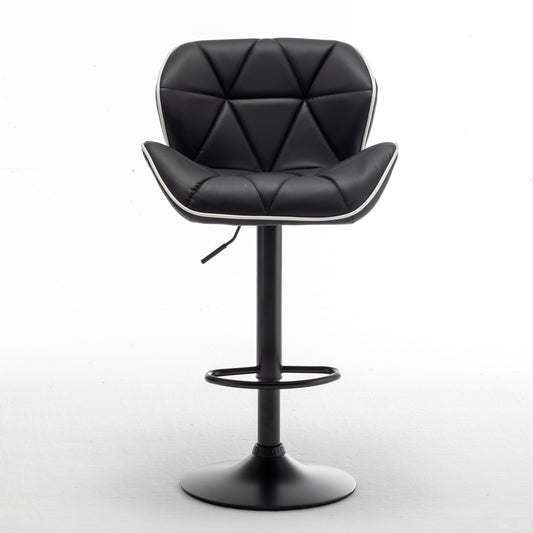 Σκαμπό Bar DRASH Με Πλάτη Πτυσσόμενο Μαύρο PU/Μέταλλο 54x52x87-109cm - Hippiehome.gr