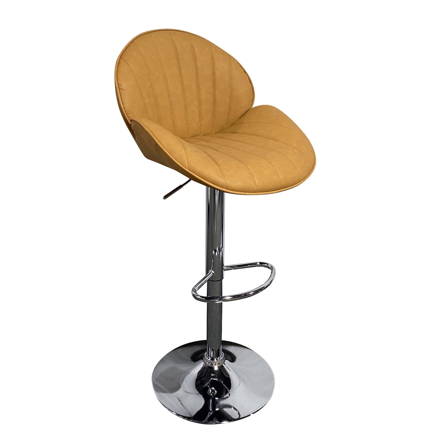 Σκαμπό Bar HUTT Με Πλάτη Πτυσσόμενο Camel PU/Μέταλλο 51x55x87-108cm - Hippiehome.gr