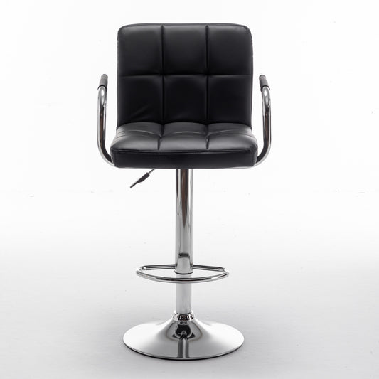 Σκαμπό Bar RANCOR Με Πλάτη Πτυσσόμενο Μαύρο PVC/Μέταλλο 51x50x83-105cm - Hippiehome.gr